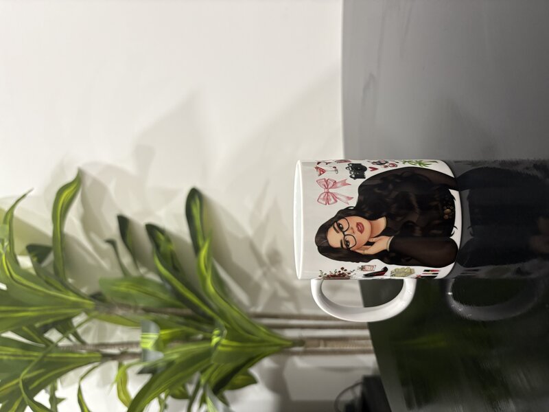 Taza personalizada con foto y diseño de lazos para regalo del Día de la Madre